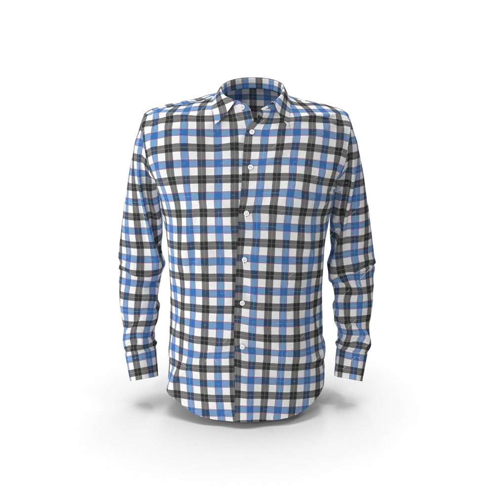 Blue & Black Check Shirt, White