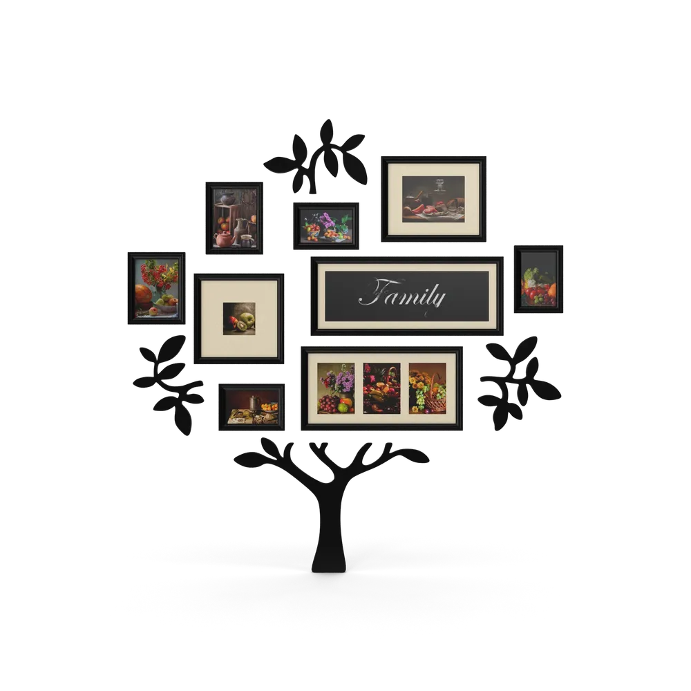 Family Tree Photo Frame, Gray